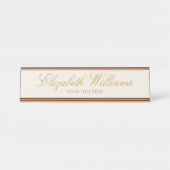 Élégant Classy Faux Gold Custom Desk Plaque d'iden (Devant)