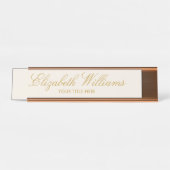 Élégant Classy Faux Gold Custom Desk Plaque d'iden (Devant)