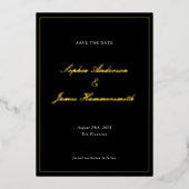 Elegant Classy Formal Black Lijst Script Weddensch Folie Uitnodiging (Voorkant)