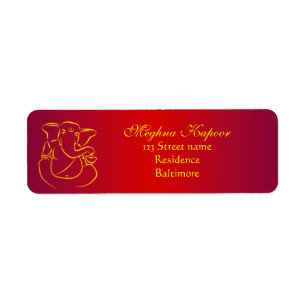 Elegant Classy Ganesh/ Indian God Adresetiketten Etiket