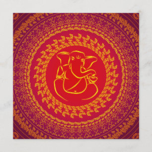 Elegant Classy Ganesh Indian Wedding Invitation Kaart