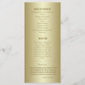 Élégant Classy Gold Ceremony Programme Carte Rack (Dos)