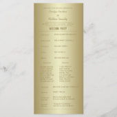 Élégant Classy Gold Ceremony Programme Carte Rack (Devant)