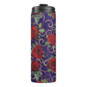 Elegant Classy Gold Damask  Red Rose Paars Thermosbeker (Voorkant)