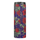 Elegant Classy Gold Damask  Red Rose Paars Thermosbeker (Achterkant)