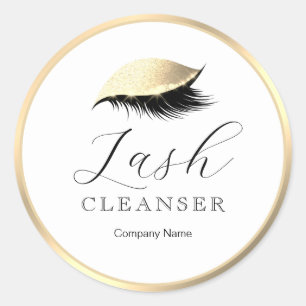 Elegant Classy Gold Eyelash Cleanser Product Label