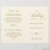 Elégant Classy Gold, Programme de mariage pliable (Devant)