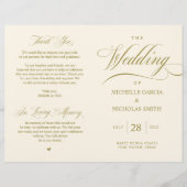 Elégant Classy Gold, Programme de mariage pliable (Devant)