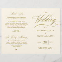 Elégant Classy Gold, Programme de mariage pliable