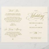 Elégant Classy Gold, Programme de mariage pliable (Devant)
