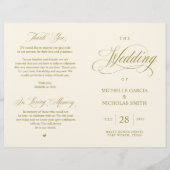 Elégant Classy Gold, Programme de mariage pliable (Devant)
