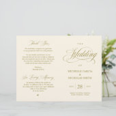 Elégant Classy Gold, Programme de mariage pliable (Debout devant)