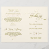 Elégant Classy Gold, Programme de mariage pliable (Devant)