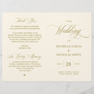 Elégant Classy Gold, Programme de mariage pliable