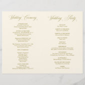 Elégant Classy Gold, Programme de mariage pliable (Dos)