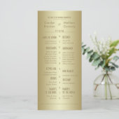 Élégant Classy Gold Wedding Programme Carte rack (Debout devant)