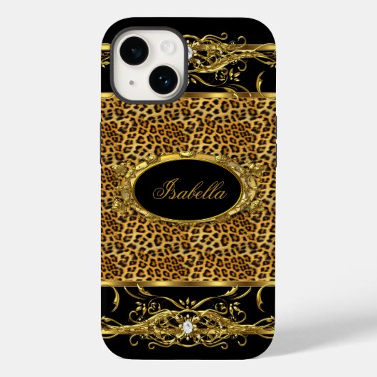 Elegant Classy Goud Luipaard Zwart Case-Mate iPhone Case (Achterkant)