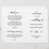 Élégant Classy Mariage Ceremony Programme pliable (Devant / Derrière)