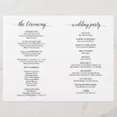 Élégant Classy Mariage Ceremony Programme pliable (Dos)