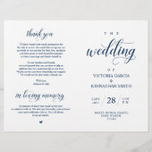 Élégant Classy Mariage Ceremony Programme pliable (Devant)