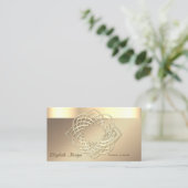 Elegant Classy Modern, Faux Gold Border Visitekaartje (Staand voorkant)