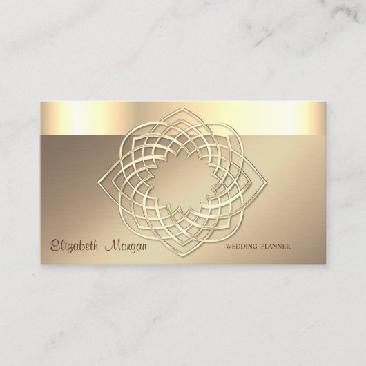 Elegant Classy Modern, Faux Gold Border Visitekaartje (Voorkant)