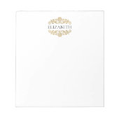 Elegant Classy Modern Monogram Black Gold Notitieblok (Voorkant)