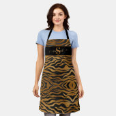 Elegant Classy Monogram Name Gold Black Leopard Ap Schort (Gedragen)