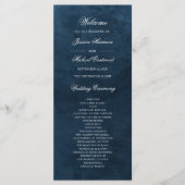 Elegant Classy Navy Blue Waterverf Wedding Programma (Voorkant)