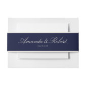 Elegant Classy Navy Blue Wedding Uitnodigingen Wikkel (Voorkant Voorbeeld)