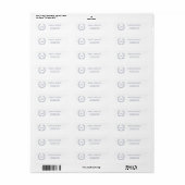 Elegant Classy Navy Blue Wreath Wedding Monogram Etiket (Full Sheet)