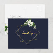 Elegant Classy Navy cartes géométriques merci (Devant / Derrière)