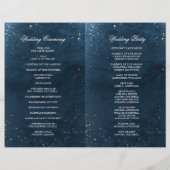 Elegant Classy Navy Seashell Beach Wedding Program (Achterkant)