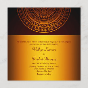 Elegant Classy Pattern Indian Wedding Invitation Kaart