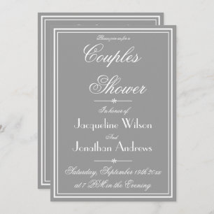 Elegant Classy Personalized Simple Couples Shower Kaart