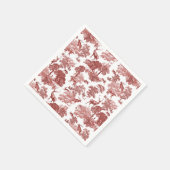 Elegant Classy Red Frans Toile Deer Pattern Servet (Hoek)