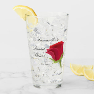 Elegant Classy Red Rose Vrijgezellenfeest Glas