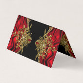 Elegant Classy Rood zijde Zwart Goud juweel Visitekaartjes (Achterkant)