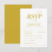 Elegant Classy, RSVP, Gold Font, reageren Informatiekaartje (Voorkant / Achterkant)