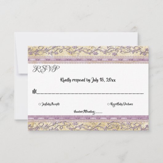 Elegant  Classy Script Luxal Wedding RSVP Kaartje (Voorkant)