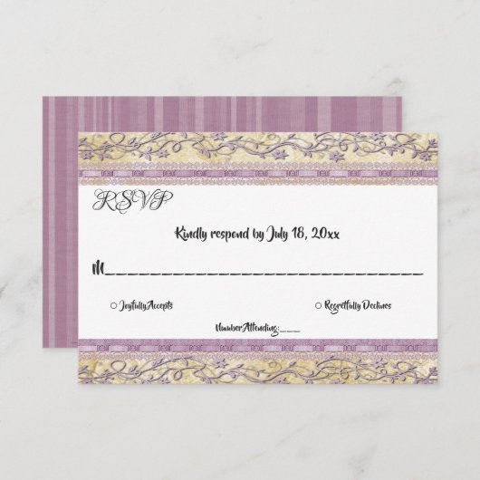 Elegant  Classy Script Luxal Wedding RSVP Kaartje (Voorkant / Achterkant)