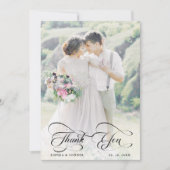Elegant Classy Script Wedding 2 Foto Bedankkaart (Voorkant)