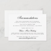 Elegant Classy Script Wedding Accommodatie Card Informatiekaartje (Voorkant / Achterkant)