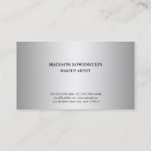 Elegant Classy Silver Flourish Pattern Visitekaartje (Achterkant)