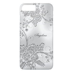 Elegant Classy Silver Metal Kijk uit iPhone 8 Plus / 7 Plus Hoesje