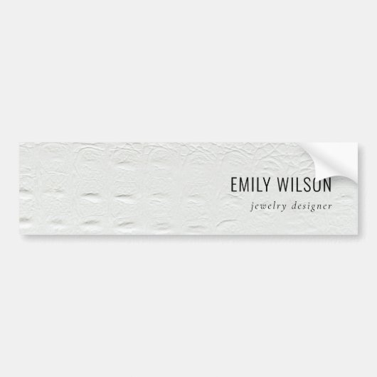 Elegant Classy Simple Ivory White Leather Texture Bumpersticker (Voorkant)