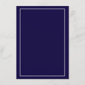 Elegant Classy Simple Navy Blue Wedding Menu (Achterkant)