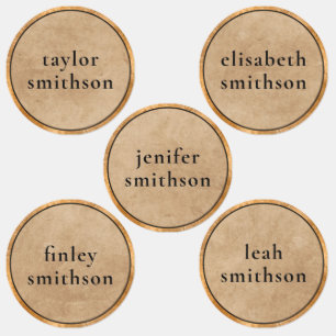 Elegant Classy Taupe Luxury Voeg Jouw naam School  Labels