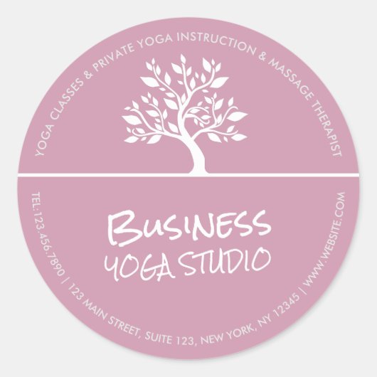 Elegant Classy Tree Yoga Meditation Instructor Ronde Sticker (Voorkant)