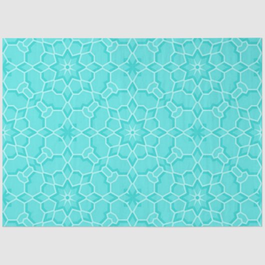 Elegant Classy Turquoise Mosaic Geometric Pattern Tissuepapier (Voorkant)